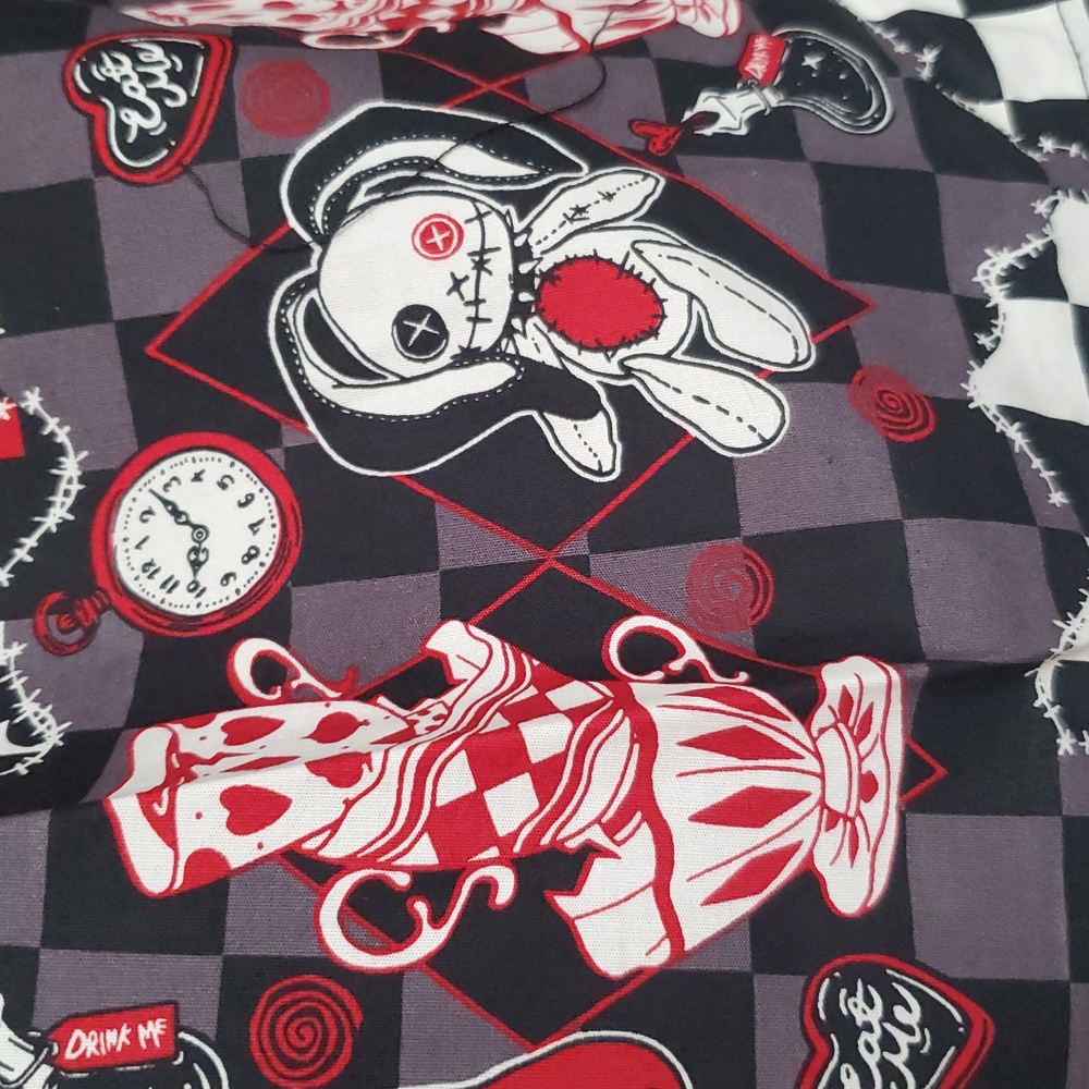 NW/OT Hot Topic's Mad Tea Party Stripe Suspender Skirt - Picture 6 of 16